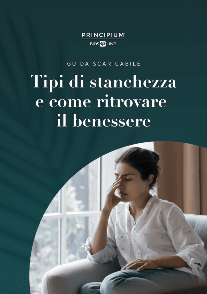 copertina della guida "Tipi di stanchezza e come ritrovare il benessere"